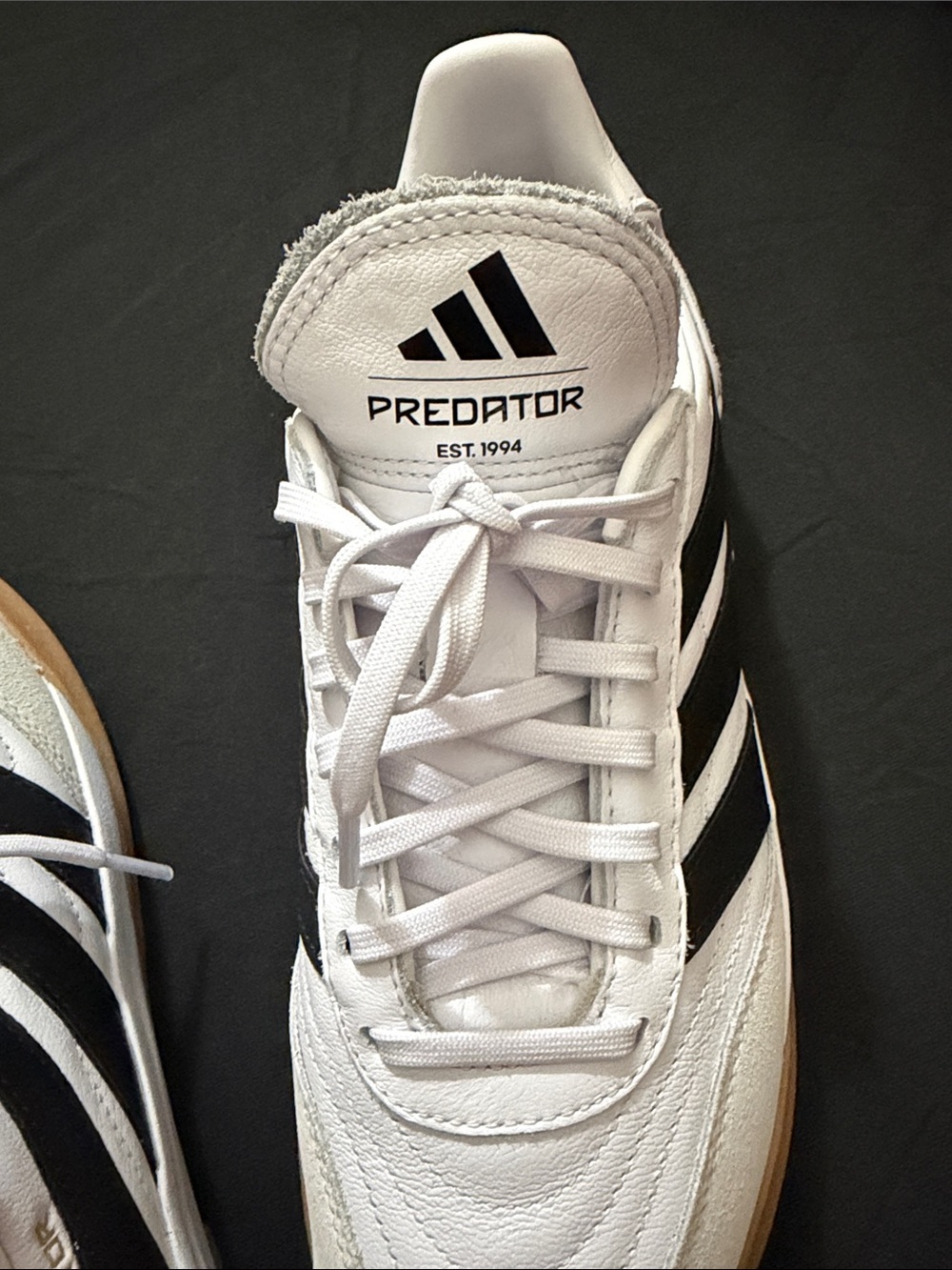 adidas White and Black Indoor Soccer Sneakers - Picture 2 of 3